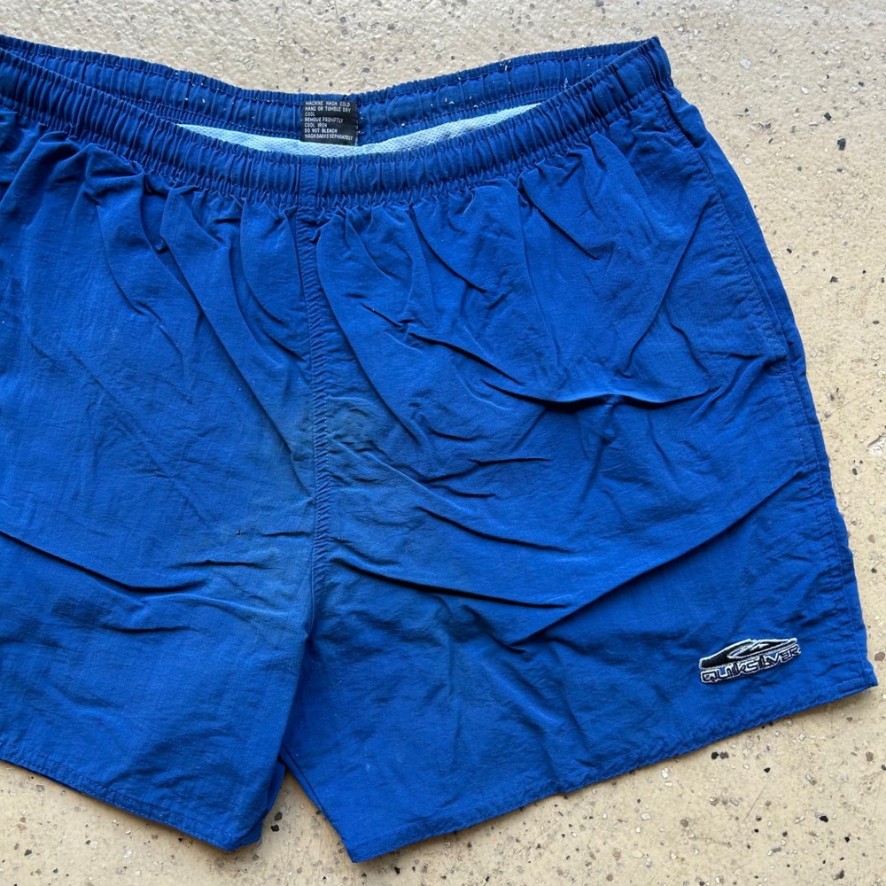 Vintage 90s Quiksilver Blue Nylon Swim Trunks Shorts Mens Large
